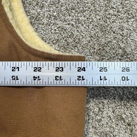Vintage Carhartt 6SV Hunting Vest Mens XL Brown Sherpa Lined Duck Canvas Pockets - Picture 7 of 9